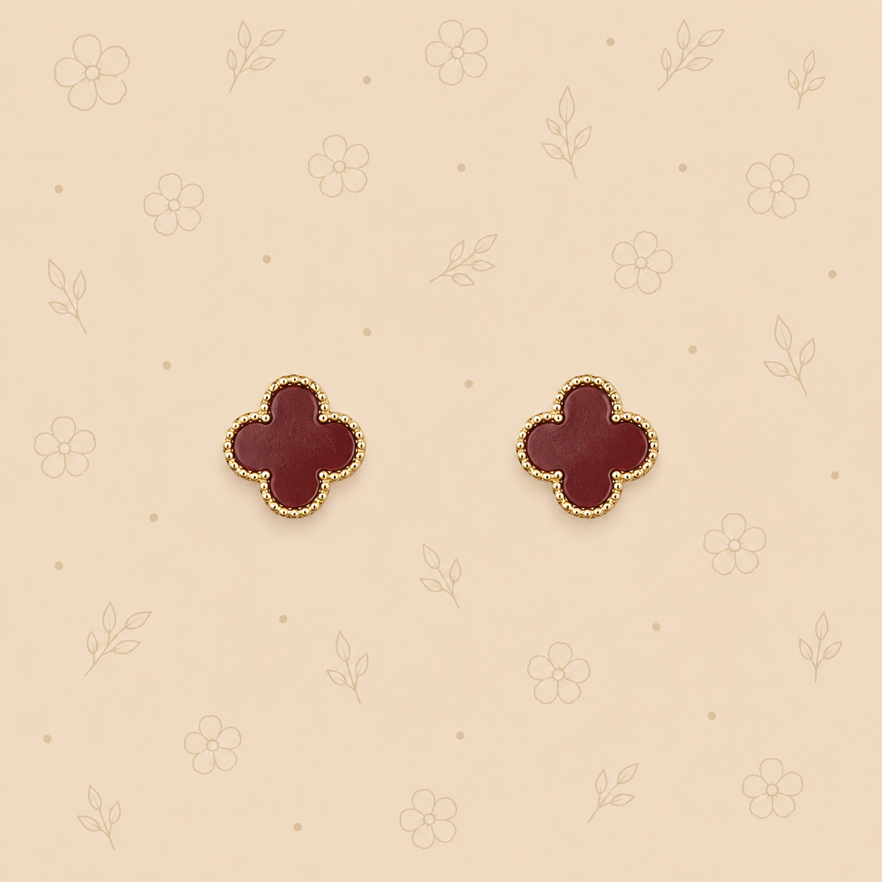 Boucle oreille Océane (bordeaux)