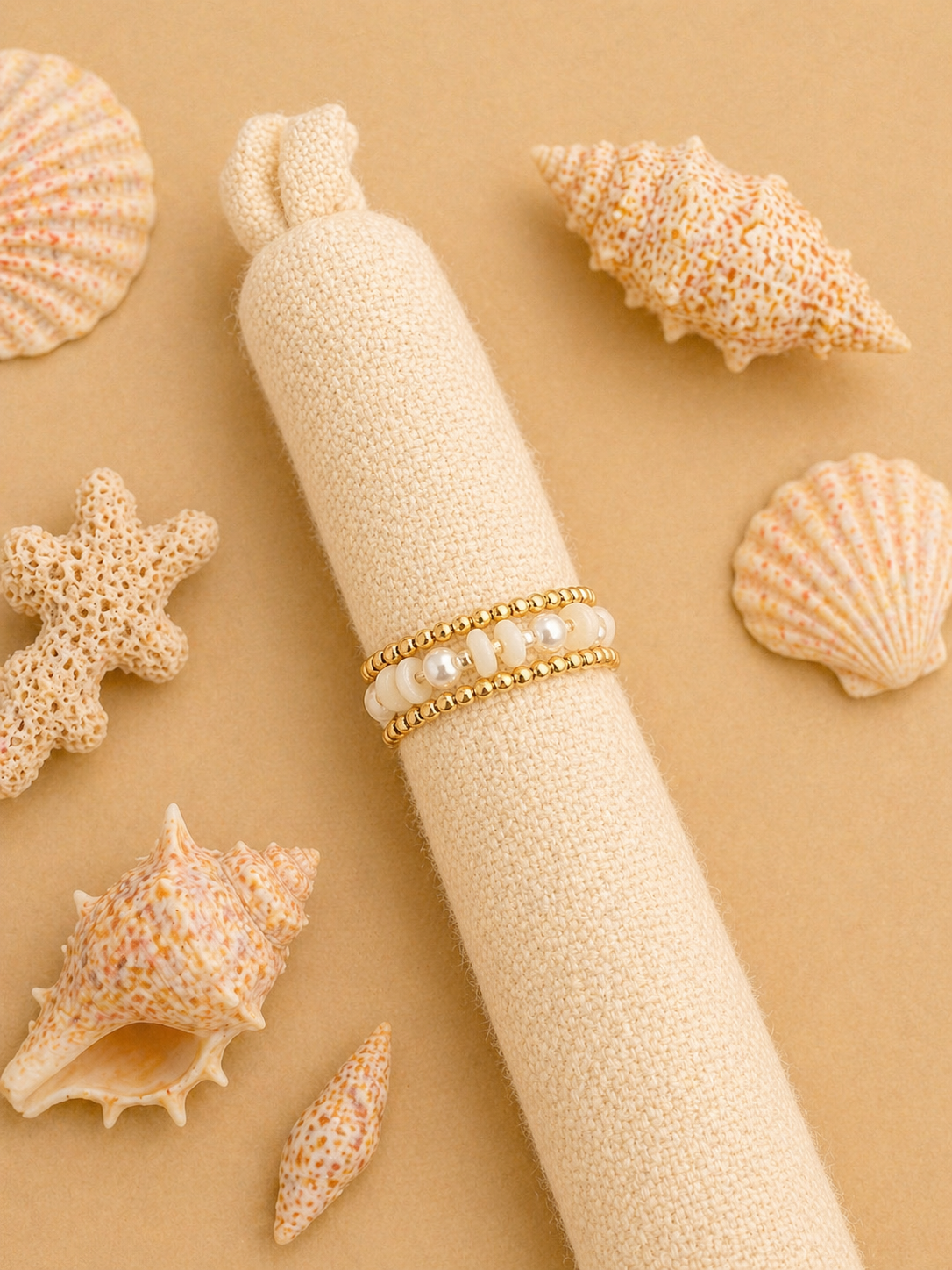 Bague réglable coquillage 8