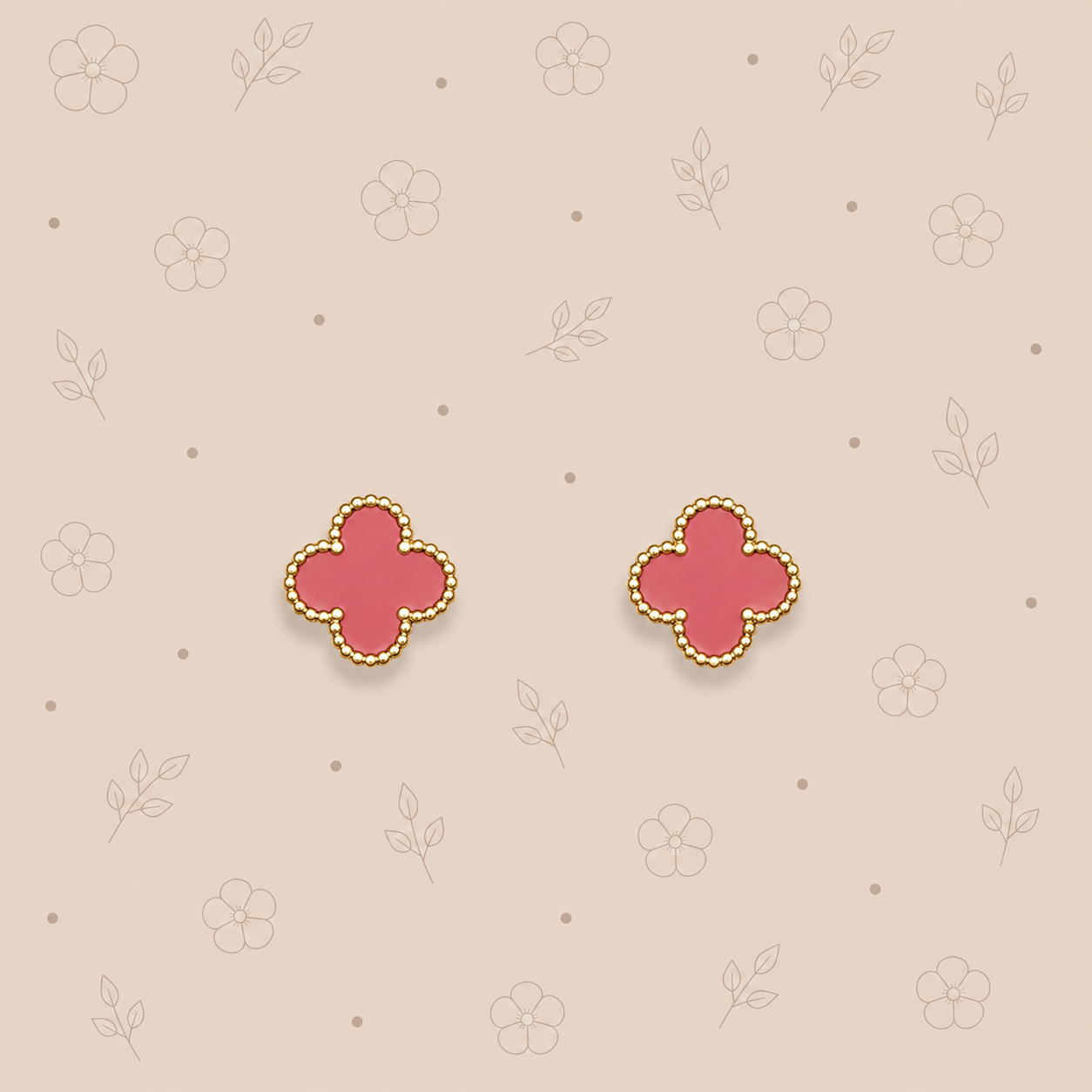 Boucle oreille Océane rose saumoné)