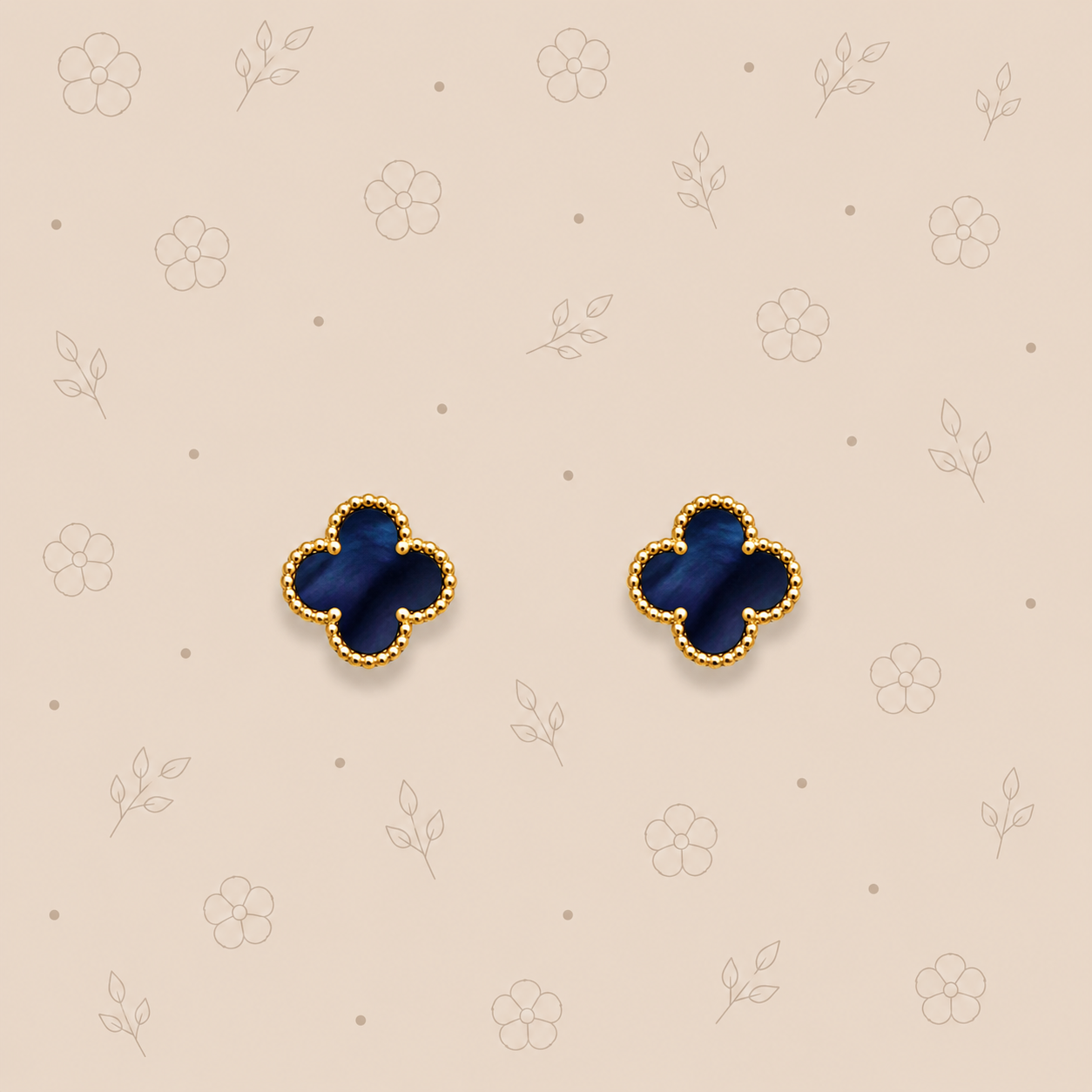 Boucle oreille Océane (bleue foncé nacré)