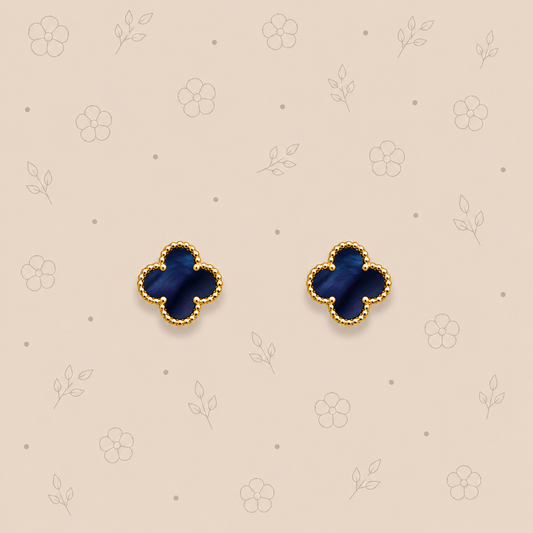 Boucle oreille Océane (bleue foncé nacré)