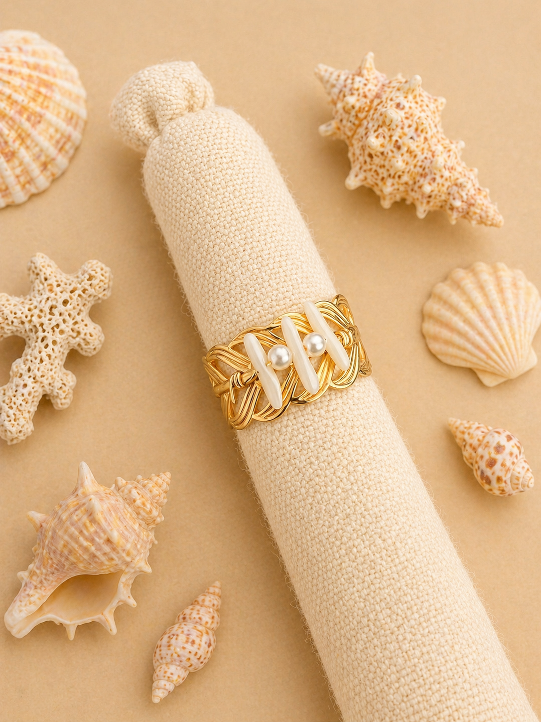 Bague réglable coquillage 4