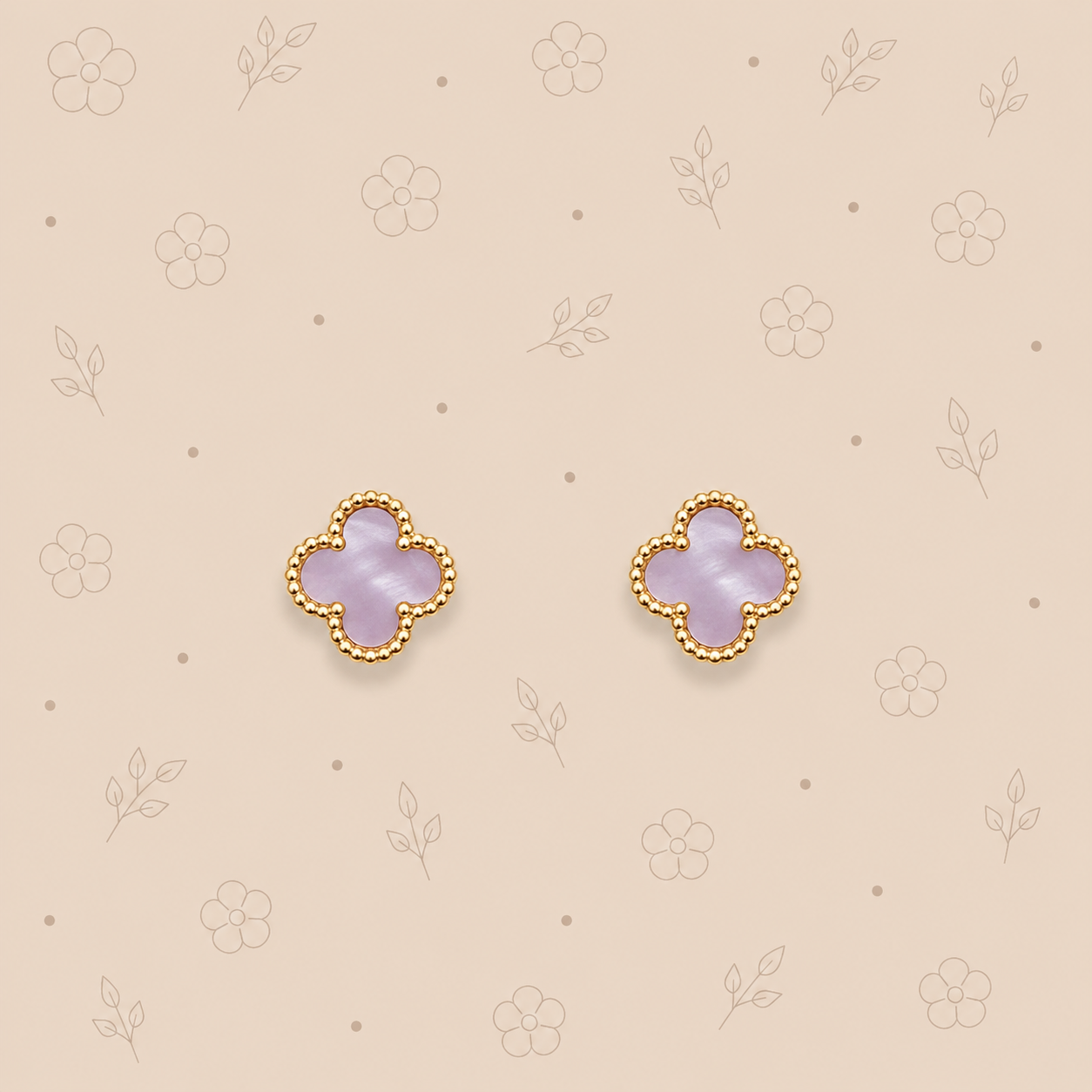 Boucle oreille Océane ( lilas nacré)