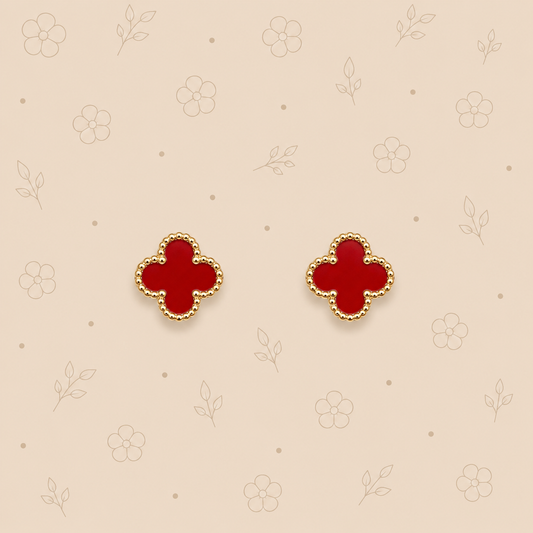 Boucle oreille Océane (rouge perle )