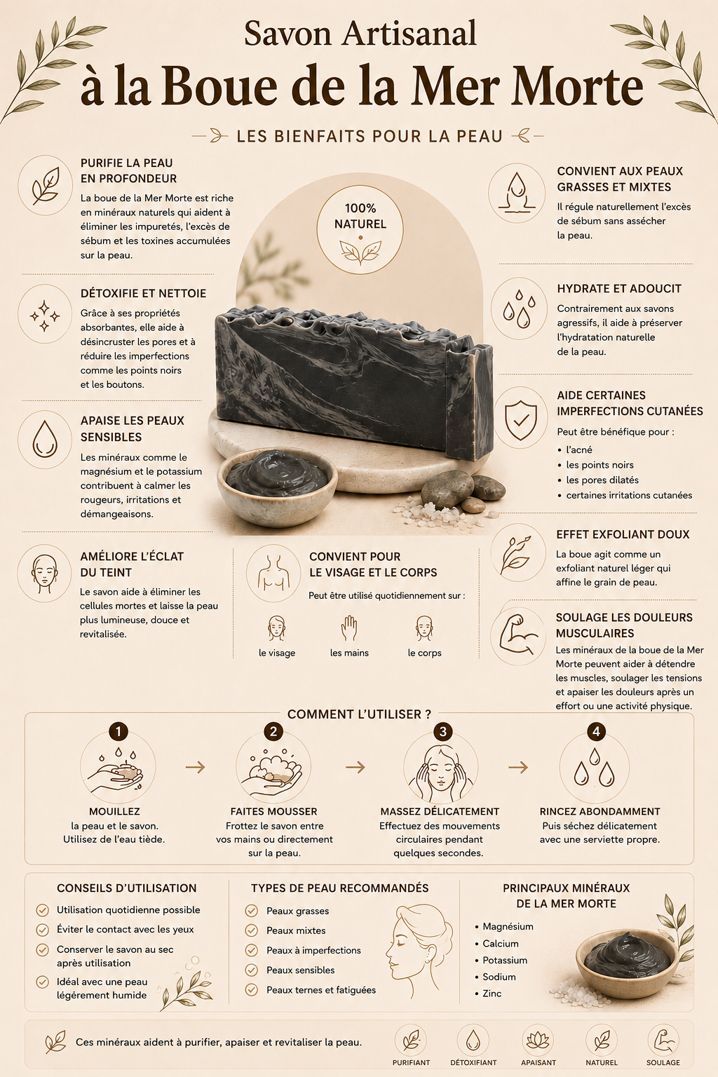 Savon à la boue de la mer noir