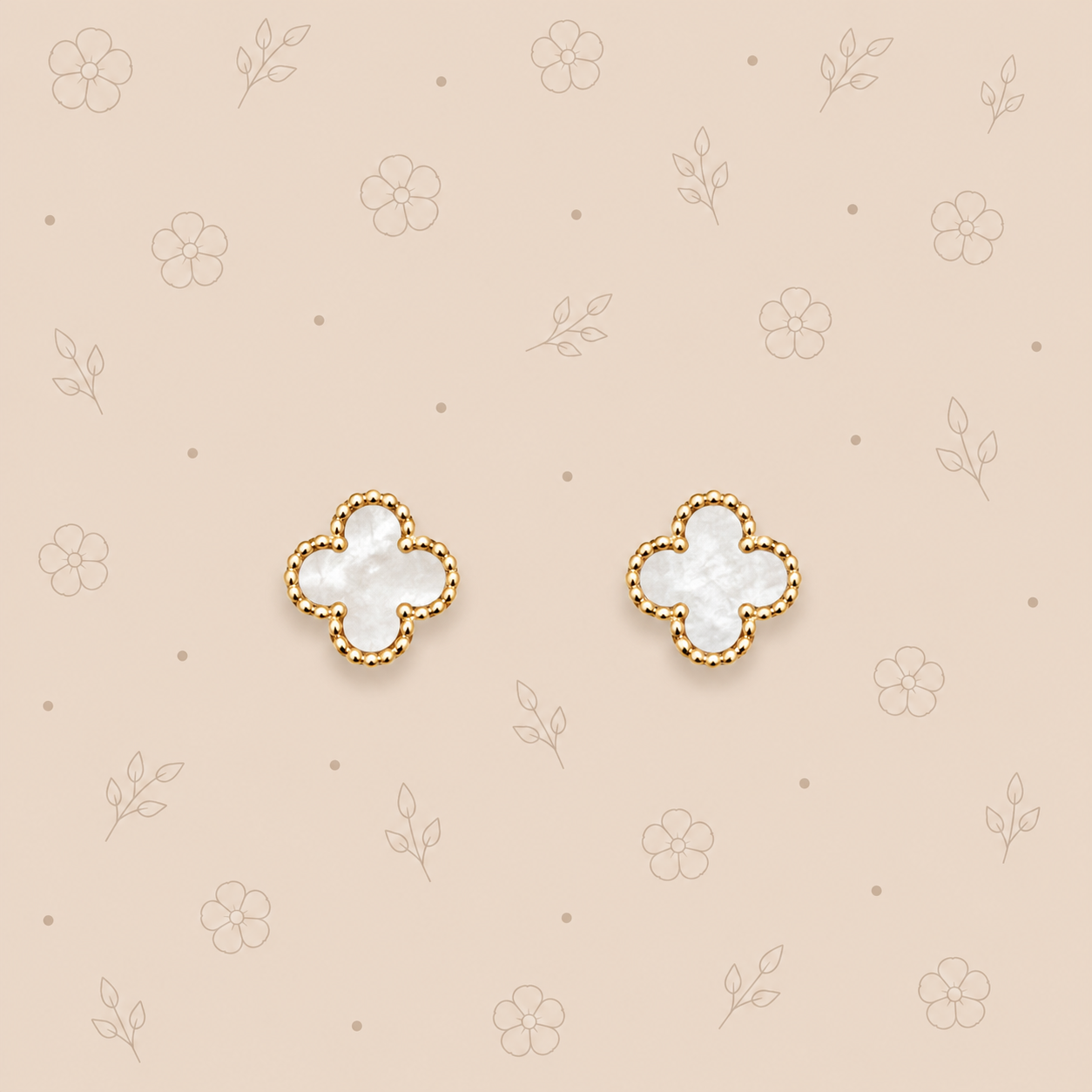 Boucle oreille Océane (blanc nacré )