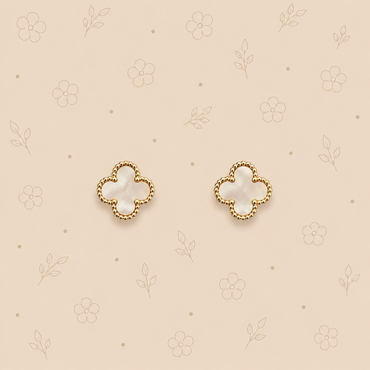 Boucle oreille Océane (beige nacré )