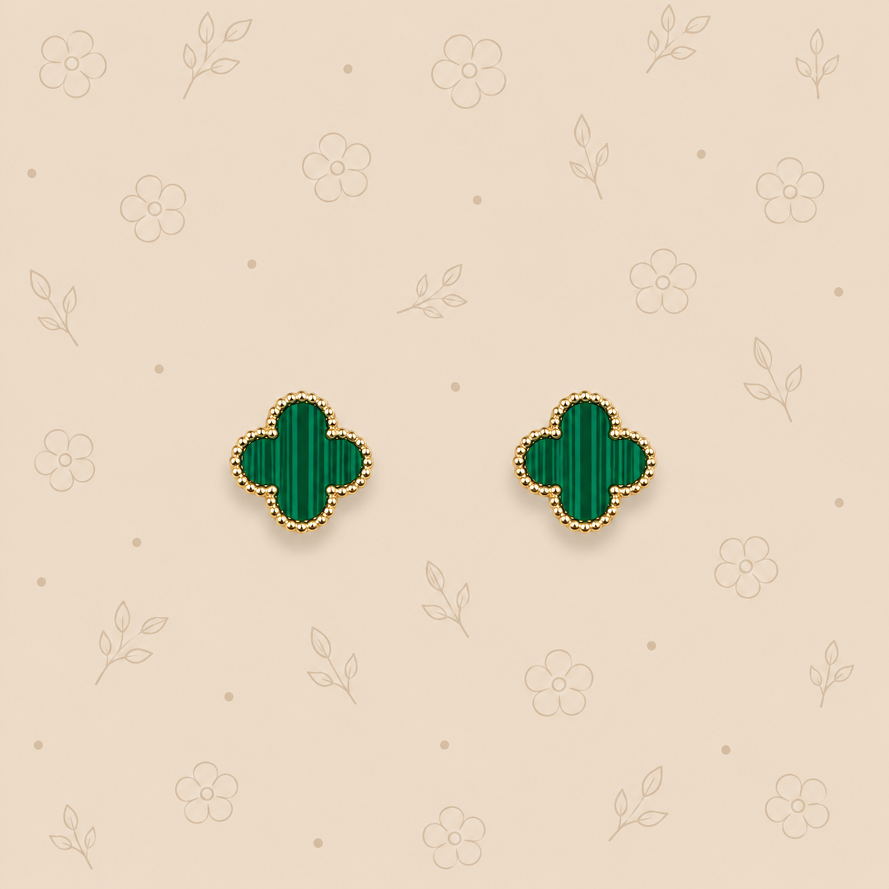 Boucle oreille Océane ( vert rayure)