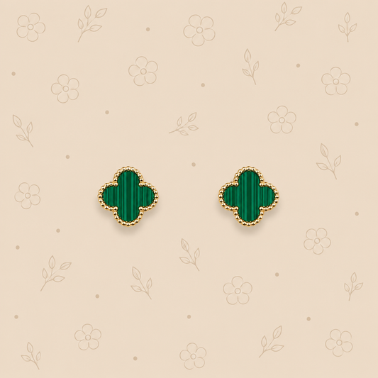 Boucle oreille Océane ( vert rayure)
