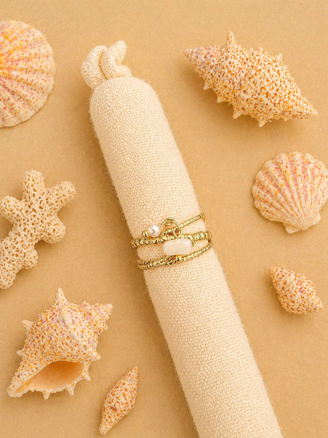Bague coquillage réglable 12