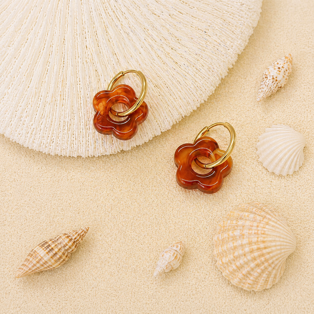 Boucle oreille fleurs